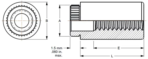 Broaching Standoffs - Series CKFE, CKFSE diagram