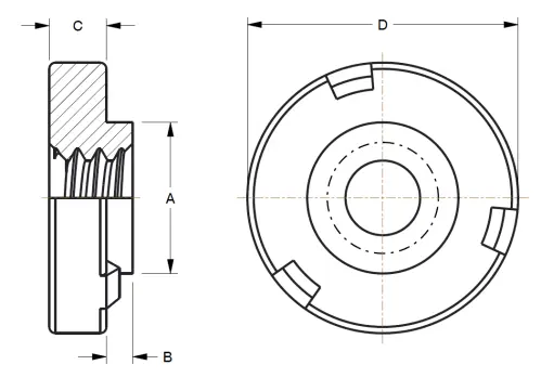 Projection Weld Nuts for Sheet Metal diagram
